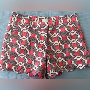 6. Crown & Ivy Scalloped Hem Shelby Mid Rise Shorts Pink White Black